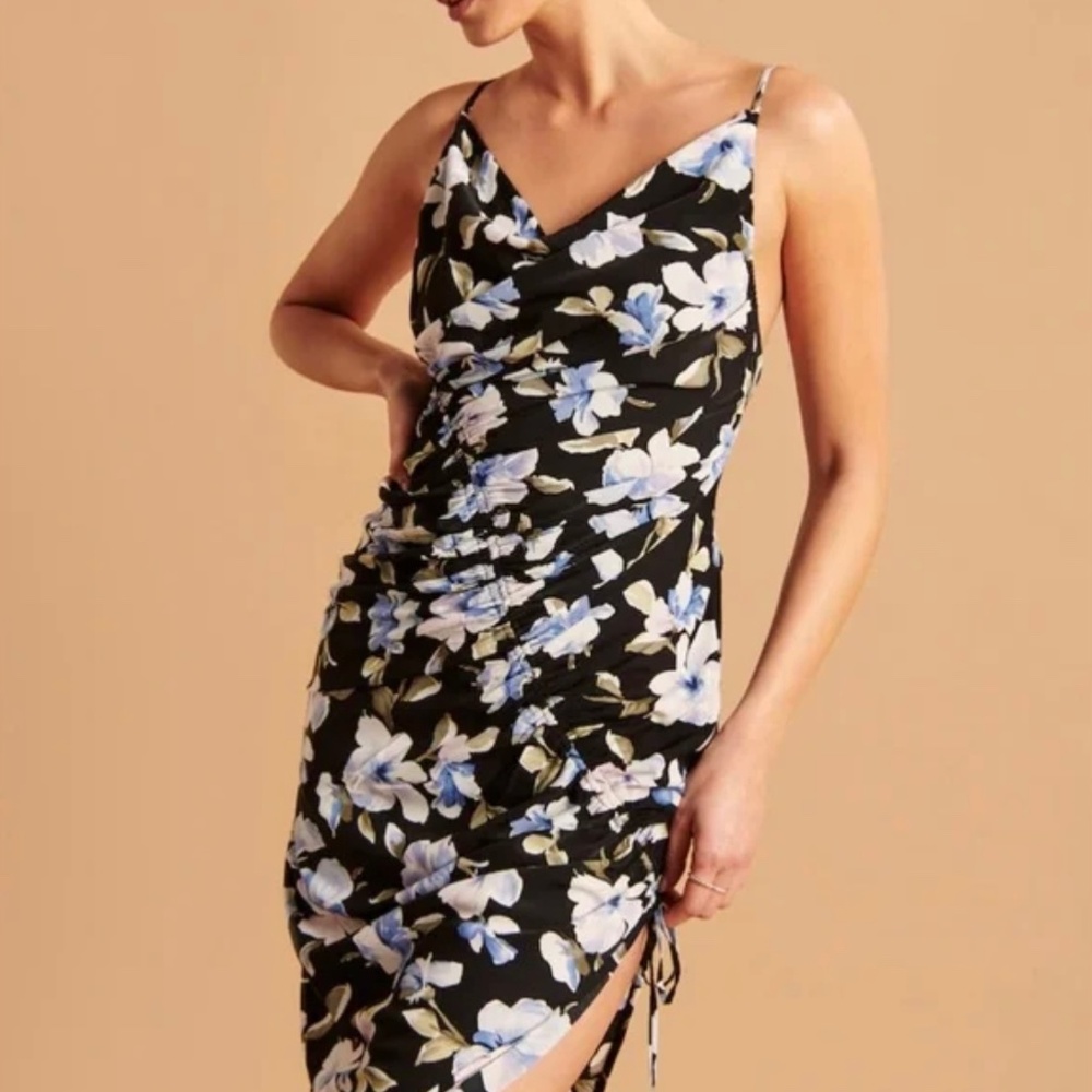 Abercrombie Asymmetrical Cinched Midi Dress BRAND NEW